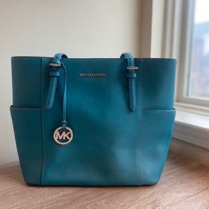 Micheal Kors Peacock Teal Tote Bag